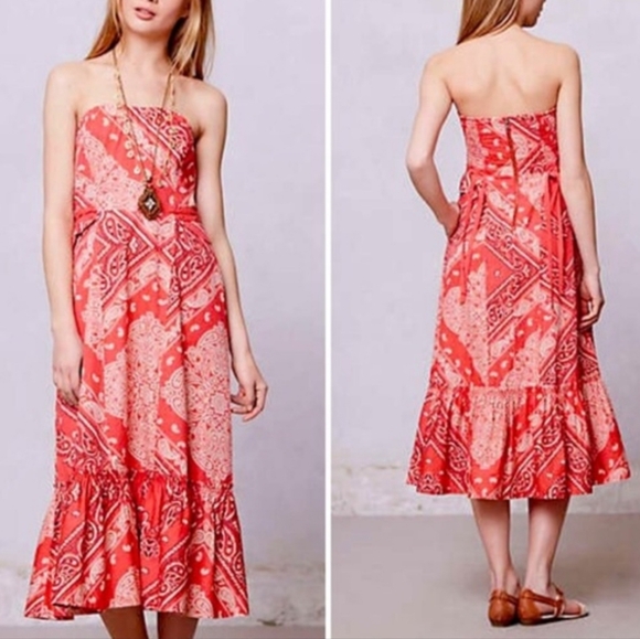 Anthro HOLDING HORSES West Stable Bandana Print Dress Size 0 - Picture 1 of 9